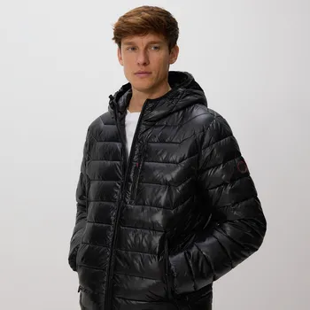 Dámský kabát Reserved - Prošívaná bunda s kapucí - černý - 036FW-99X - 036FW-99X-XXL