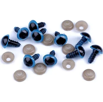 Oči s pojistkou 10 mm - modré