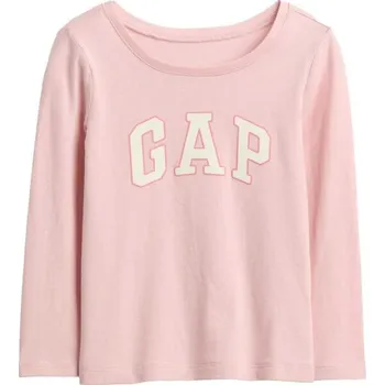 Dětské tričko GAP V-FRCH LS LOGO TEE 18-24M Růžová