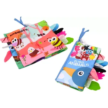 Hračka pro nejmenší měkká šustící látková knížka pro miminka – létající zvířata