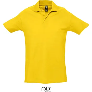 Pánská móda SOL's Collection Polokošile Spring II, piqué, krátký rukáv, pánské COT25136221003-gold L Zlatá