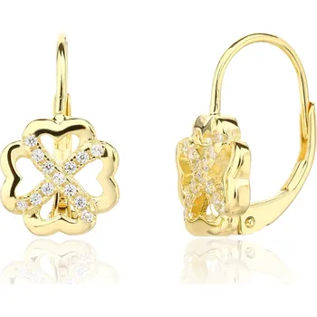 Šperk JVD Pozlacené náušnice Čtyřlístek pro štěstí SVLE3392XJ6GO00 + 2 měsíce na vrácení zboží