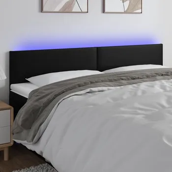 Čelo postele s LED černé 180x5x78/88 cm umělá kůže IM_3121434