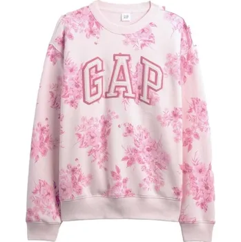 Dámské oblečení Dámská mikina GAP HERITAGE CREW M Bílá, Růžová