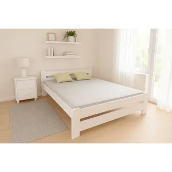 Postel Zvýšená postel z masivu Halina 180x200 cm - bílá + rošt ZDARMA