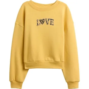 Dívčí oblečení Dívčí mikina GAP V-NON LOGO WEDGE CREW L Žlutá, Černá, Hnědá