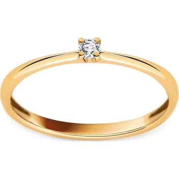 Prsten Solitér s diamantem Margaret, žluté zlato FLBR015 + dárkové balení LUXUS zdarma