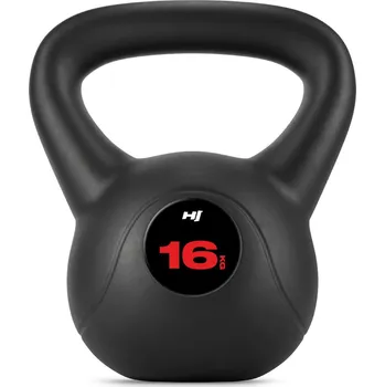 HOP-SPORT Vinylová činka Kettlebell 16kg 16kg ČERNÁ|ČERVENÁ