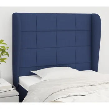 Čelo postele typu ušák modré 103x23x118/128 cm textil IM_3117952