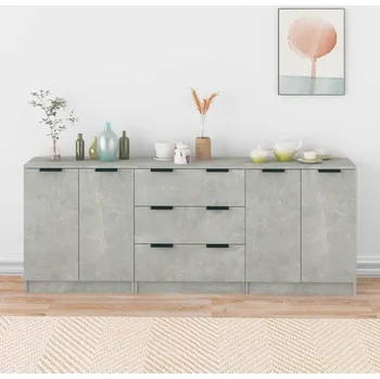 Příborník do zásuvky zahrada-XL 3dílný příborník betonově šedý kompozitní dřevo 3115783