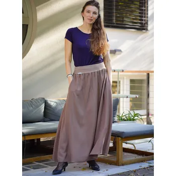 Dámská sukně Dlouhá sukně Cappuccino s kapsami Velikost: XL