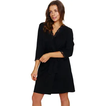 Dámský župan Dámský viskózový župan Doctor Nap SWW.5133 Barva: Černá, Velikost: L