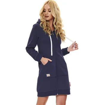 Dámský župan Dámský župan na zip Doctor Nap SMZ.9756 s kapucí Barva: Modrá - tmavě, Velikost: S