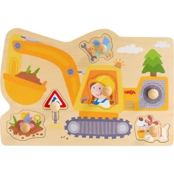 Dřevěná hračka Haba Puzzle pro nejmenší Bagr