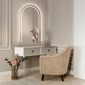 Zrcadlo Poloviční oválné koupelnové zrcadlo s osvětlením - KORIA LED