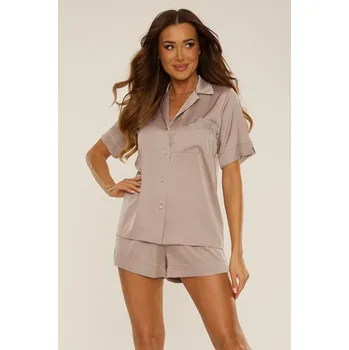 Dámské pyžamo Dámské saténové pyžamo Cordelia béžové XL