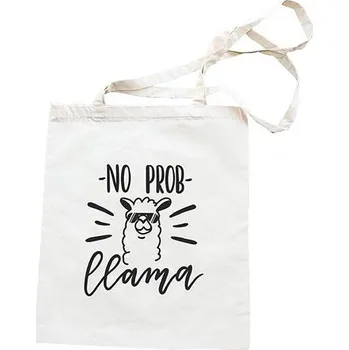 Nákupní taška Plátěná látková taška 42 x 38 cm - Lama