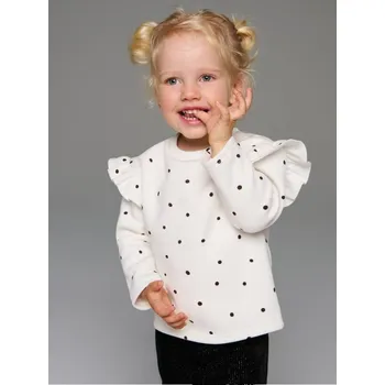 Dívčí tričko Sinsay - Zateplené tričko s dlouhým rukávem - krémová - 131FT-01X - 131FT-01X-98