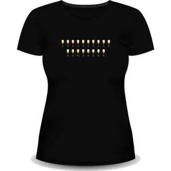 Dámské tričko Dámské černé tričko k 18. narozeninám - skleničky - S