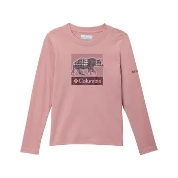 Chlapecké tričko Columbia Hazeldel Hill Long Sleeve Graphic Tee Girls Eraser Pink, Barely Printed 659 růžová L