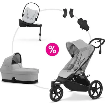 Kočárek Cybex set 6v1 Avi Spin Fog Grey + Cot S + Cloud G + Base G + adaptéry 2025 - Fog Grey