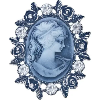 Brož Clayre & Eef Stříbrná kovová brož Komtesa Stříbrná