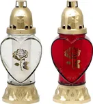 Rose hřbitovní kahan skleněný srdce s…