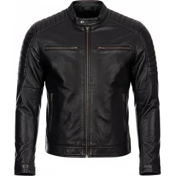 Pánská casual bunda Pánská Kožená Bunda Diesel Fabio V12 Brixton Černá Velikost: 6XL