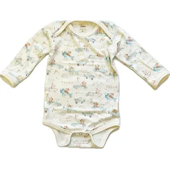 Kojenecký body FARMERS® Dětské body BAMBUS, medvídci na výletě dlouhý rukáv Velikost: 56