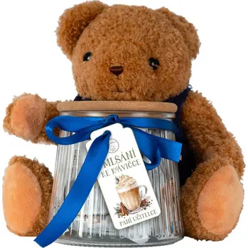 Sladké radosti pro paní učitelku - dóza se sušenkami s plyšovým medvědem