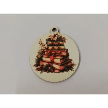 Vánoční dekorace Vánoční výřez baňka - knihy č.9