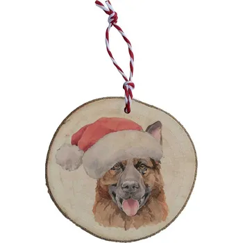 Vánoce Dřevěná vánoční ozdoba - Německý ovčák