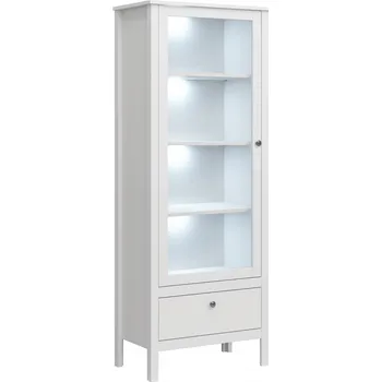 Policová skříň Slevadoma Prosklená vitrína SHAEL 1W1S bílá