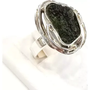 Prsten Stříbrný prsten s vltavínem VPE276