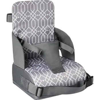 Přenosná skládací dětská sedačka na židli s 11cm polštářem Šedá s bílým vzorem Protiskluzové sedátko 6 měsíců–4 roky Polyester PU