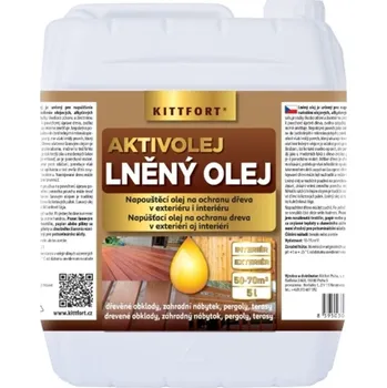 impregnace na dřevo Kittfort Lněný olej Aktivolej, napoštěcí 5 L