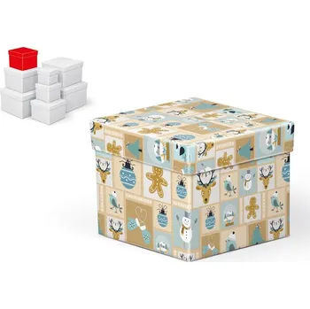 Krabice dárková vánoční C-V001-C 12x12x10cm