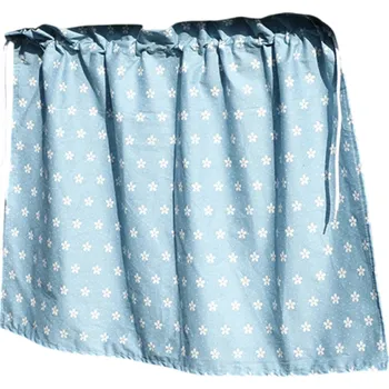 Stínítko do auta Závěs do auta s přísavkami Modrý bavlněný závěs s bílým květinovým vzorem UV ochrana proti slunci Ochranná clona pro děti na okno auta