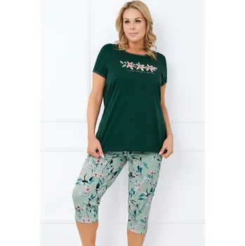 Dámské pyžamo Dámské pyžamo Italian Fashion Florisa kr.r. sp.3/4 Barva: Zelená, Velikost: XL