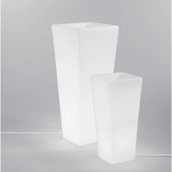 Venkovní osvětlení FANEUROPE Dobíjecí LED váza dobíjecí GECO bílá 4W 240LM RGBW stmívatelné IP65 vč.dálk.ovladače 60 x 28 x 28 cm - FANEUROPE FAN I-GECO-VASO-Q-L