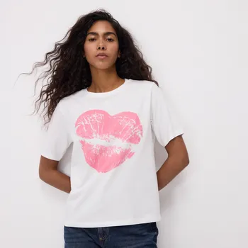 Dámské tričko Reserved - Tričko s potiskem - bílá - ZQ825-00X - ZQ825-00X-L