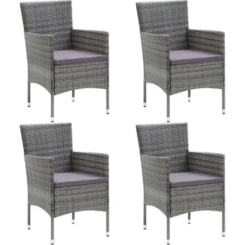 zahrada-XL Zahradní jídelní židle 4 ks polyratan šedé 310563