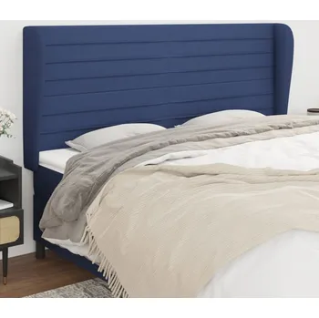 Čelo postele typu ušák modré 203x23x118/128 cm textil IM_3118124