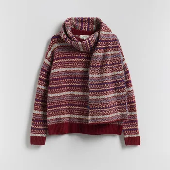 Dámský svetr Reserved - Svetr se šálem - vícebarevná - 015HV-MLC - 015HV-MLC-L