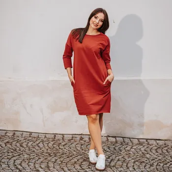 Dámské šaty Šaty Raindrop Short Night Terakota Velikost: M