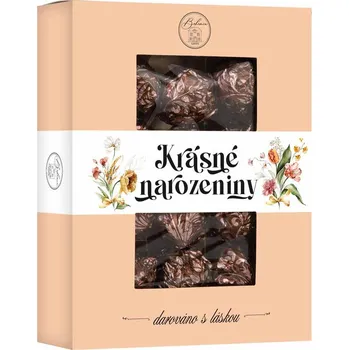 Bonboniéra Čokoládové pralinky s ořechem k narozeninám 150 g