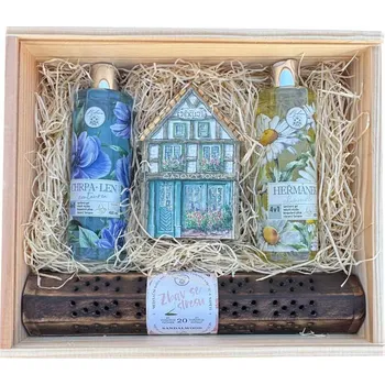 Dárkový potravinový koš Dřevěná dárková bedna pro ženu - antistress