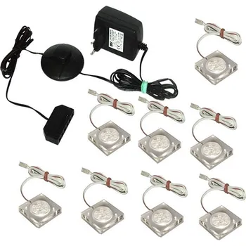 Obývací stěna Slevadoma LED osvětlení, 8-bodové, bílá, SHAEL