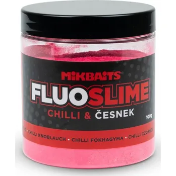 Návnadové aroma Mikbaits Obalovací Dip Fluo Slime 100 g- CHilli-Česnek