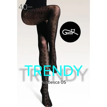 Dámské oblečení Silonkové punčocháče se vzorem Gatta Arabesca 05 40 DEN Barva: Černá, Velikost: 3-M